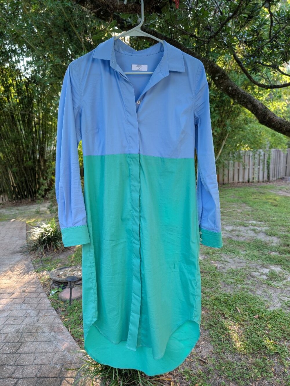 UNTUCKit Stretch Cotton Colorblock Shirtdress--Size 4, Like New (Never Worn)
